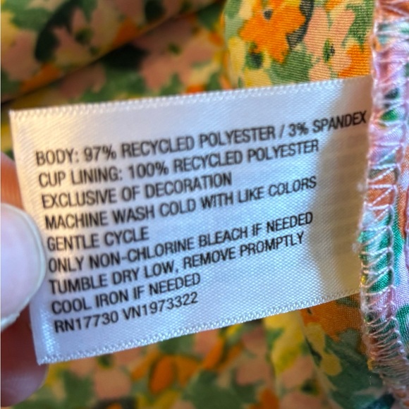 Wild Fable Multi Floral Print Empire Waist Satin Lace Trim Maxi Dress, Size XL - Picture 11 of 11